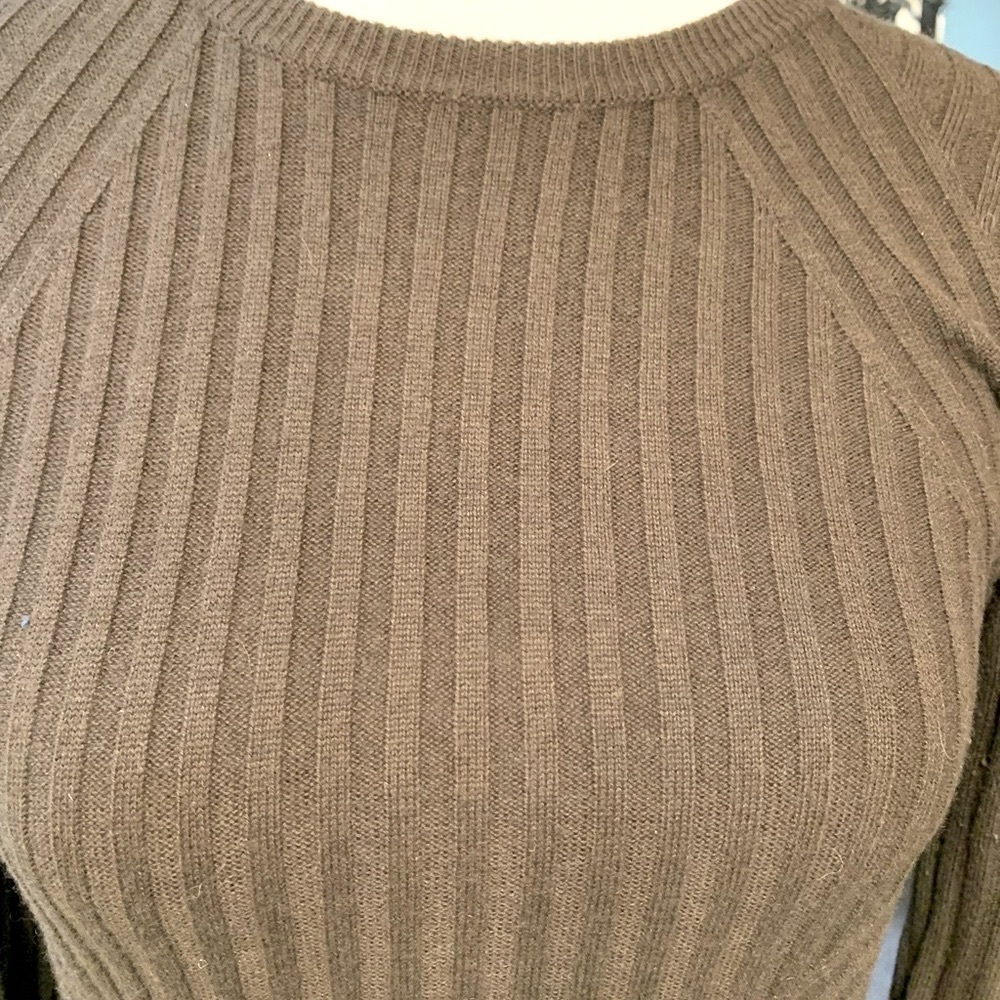 Aritzia Rib-Knit Wool Sweater in Olive Size XS - Picture 6 of 9